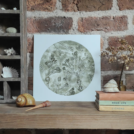 Original Celadon Green Circular Seaweed Print