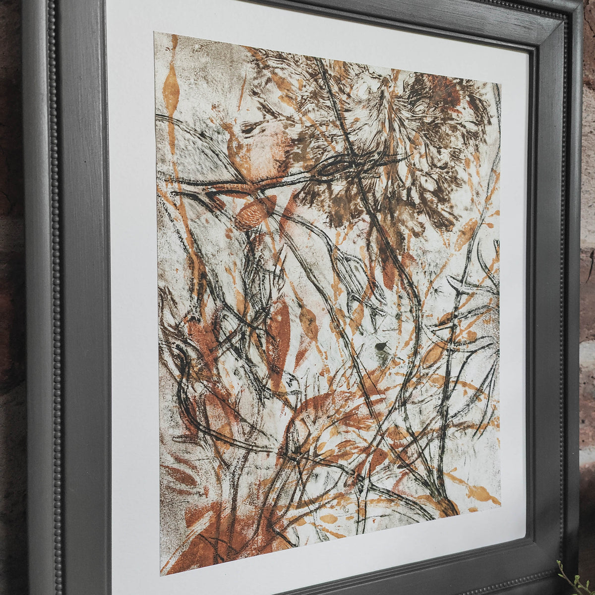 Olive and Ochre Anglesey Seaweed Original Print