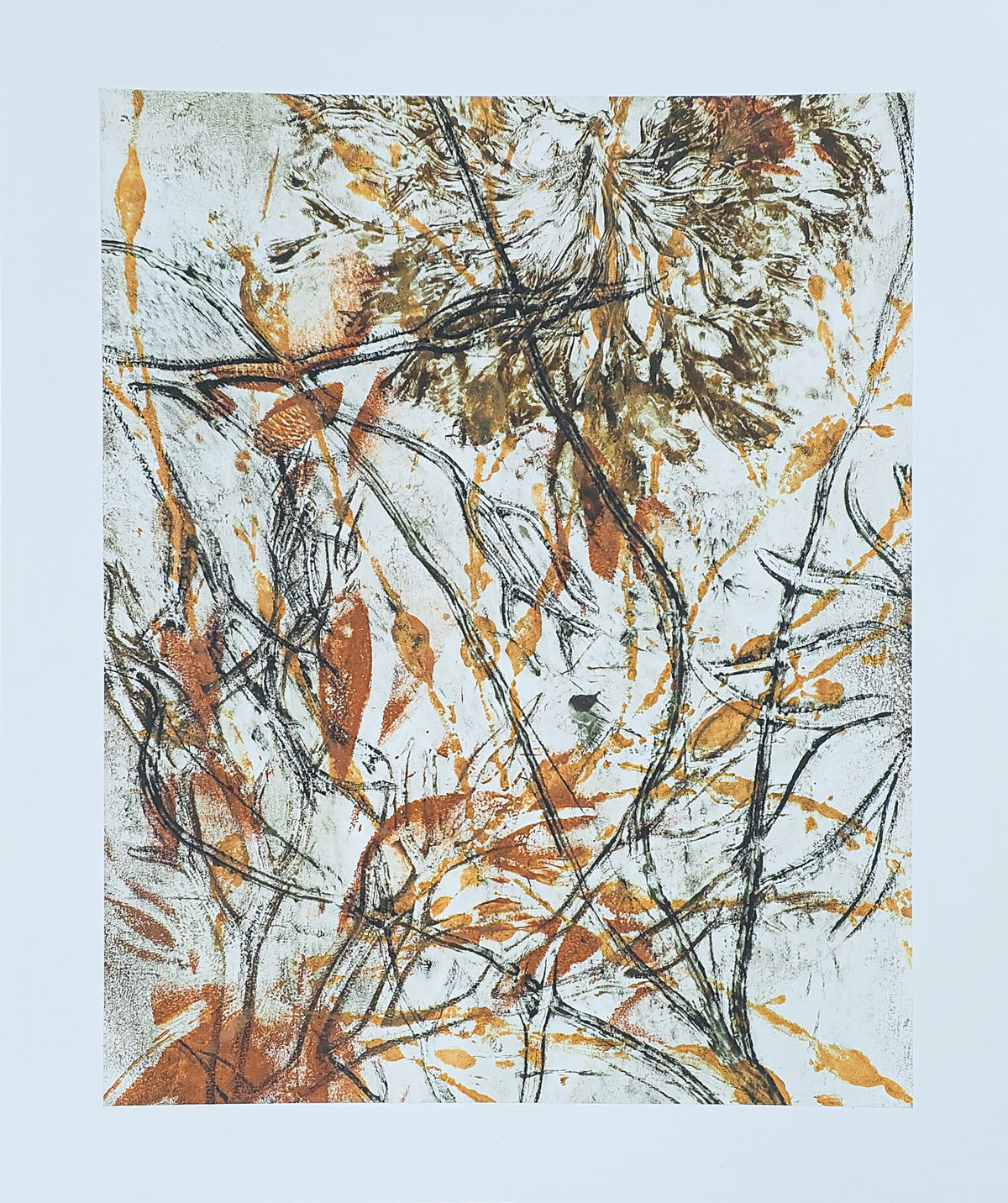 Olive and Ochre Anglesey Seaweed Original Print