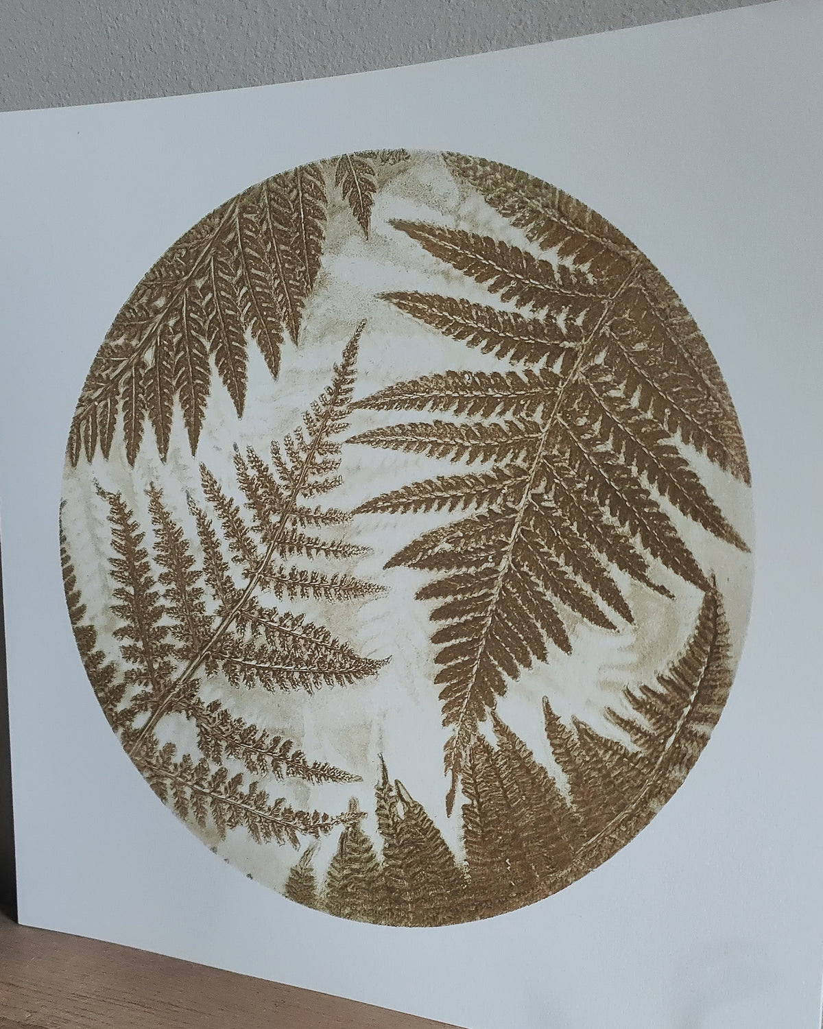Golden Ferns Wild Woodland Original Circular Print