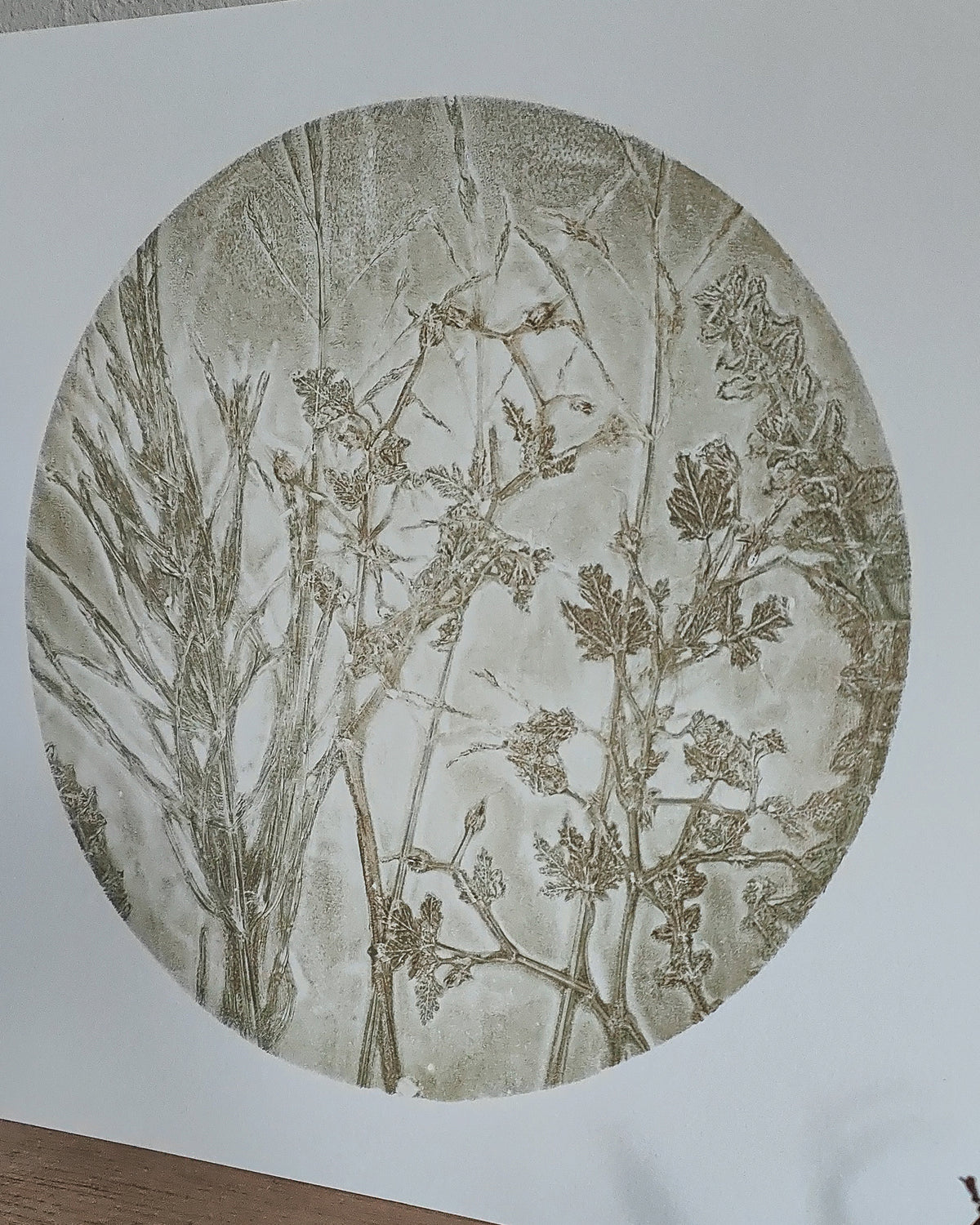 Soft Moss Moody Moorland Original Circular Print
